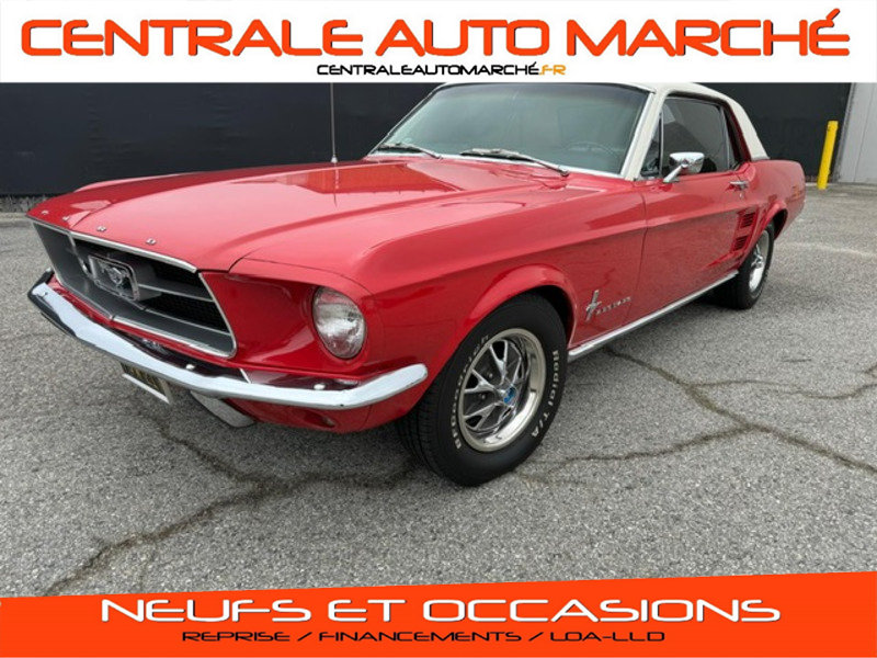FORD MUSTANG - COUPE ROUGE TOIT VINYLE BLANC 289CI V8 1967 (1967)