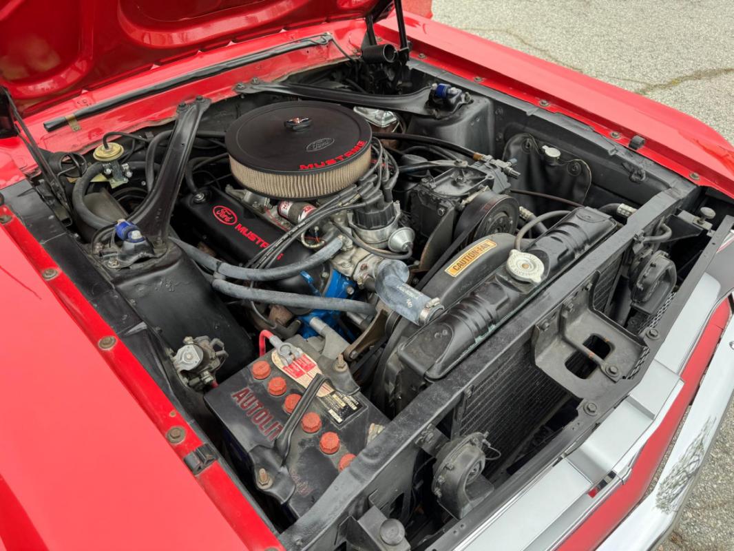 Ford Mustang - COUPE ROUGE TOIT VINYLE BLANC 289CI V8 1967